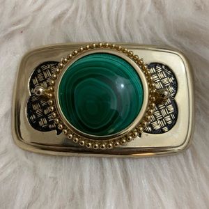 VINTAGE | Malachite green stone belt buckle